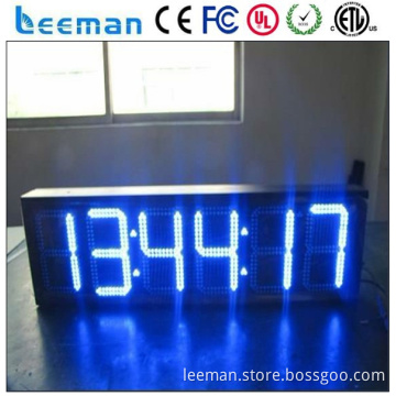 blue led wall clock gym digital countdown timer led time and temperature signs